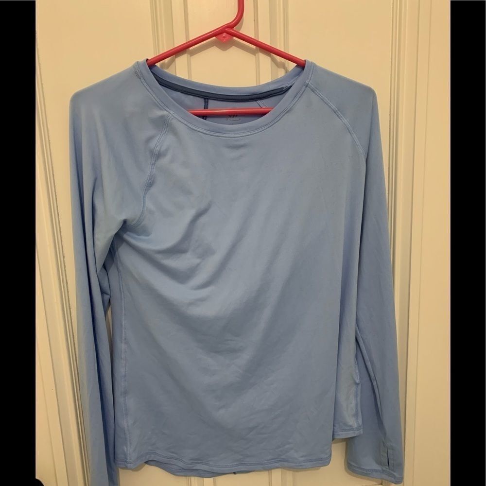 Champion light blue athletic top thumbholes small
